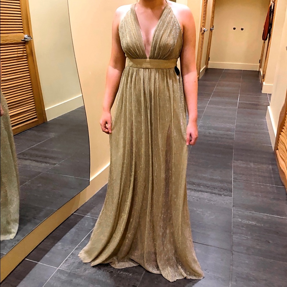 Simple Gold Prom dress